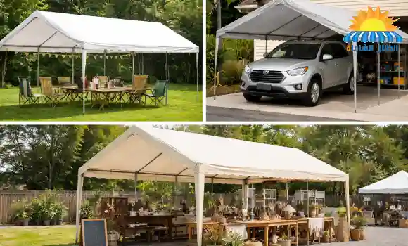 تركيب مظلة تيوبات باستخدام مواسير حديدية متينة لتحمل العوامل الجوية