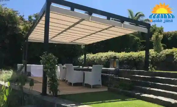 مظلة برجولة مصنوعة من هيكل متين مناسبة للحدائق والأسطح الخارجية